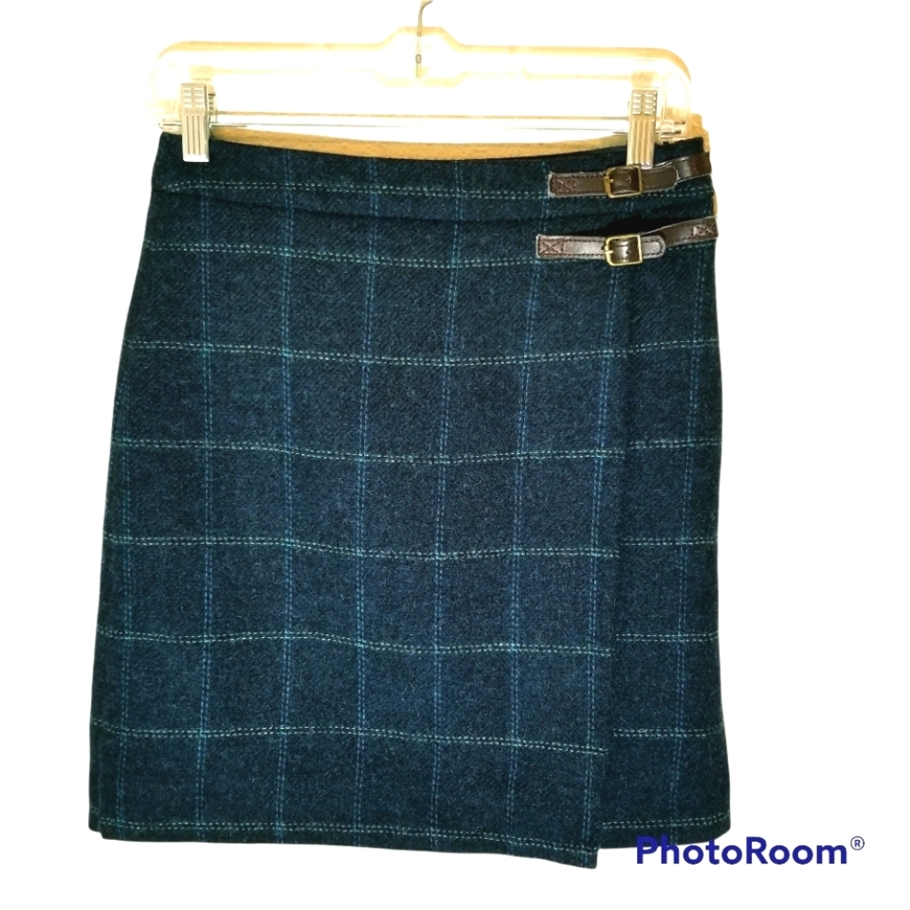 Boden Blue Plaid Pencil Skirt